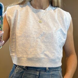 Anthropologie cropped sleeveless muscle sweatshirt